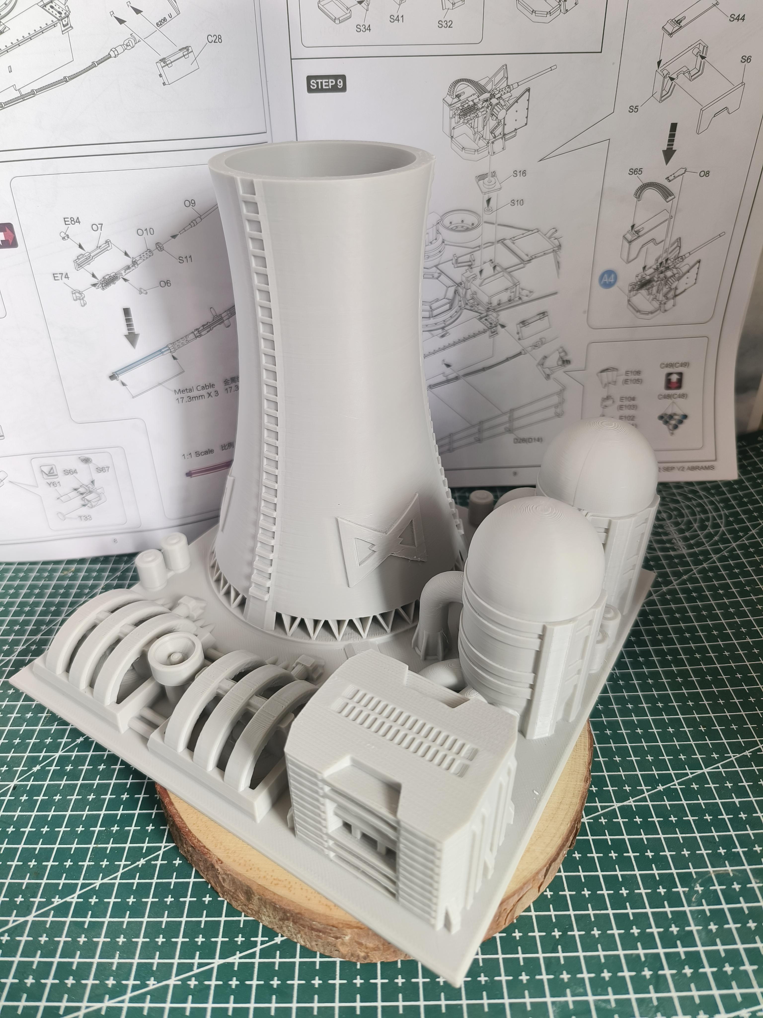 

Nuclear Power Plant Model Simulation Thermal Power-station Base Size 5.5x5.5cm Assembly Creative Props Gift for DIY Display