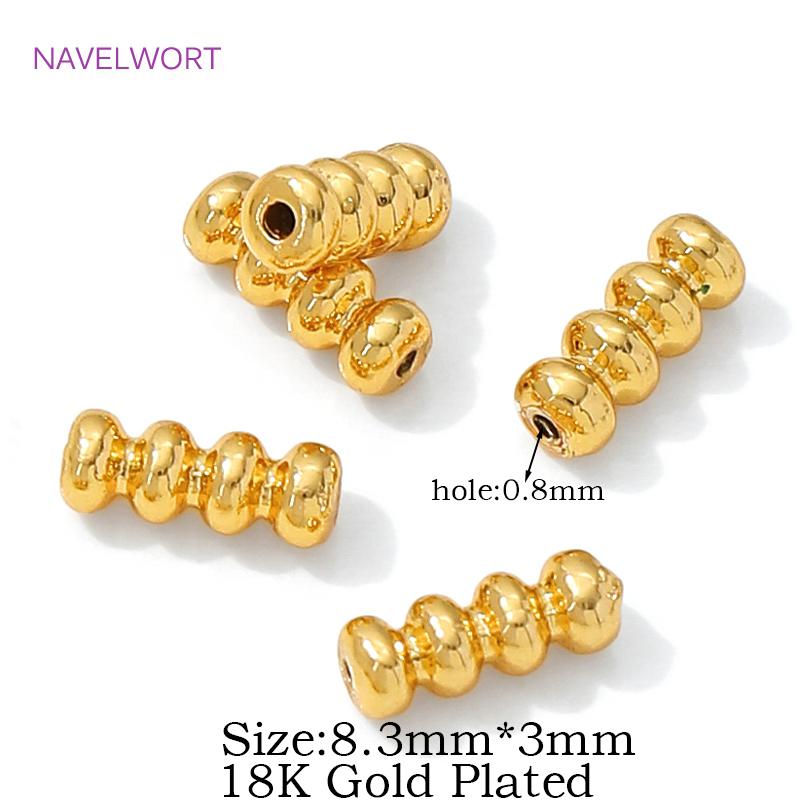 

18K Gold Plated Brass Tube Beads Spacer Beads For Bracelet,Beads Separator,DIY Jewelry Making Accessories,Supplies For Jewelry 5 Pieces