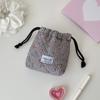 Hochwertig aussehend Mini Kirsch karierte Kordelzug Kosmetiktasche, Baumwoll gesteppte Kordelzug Geschenktasche für Damen und Mädchen