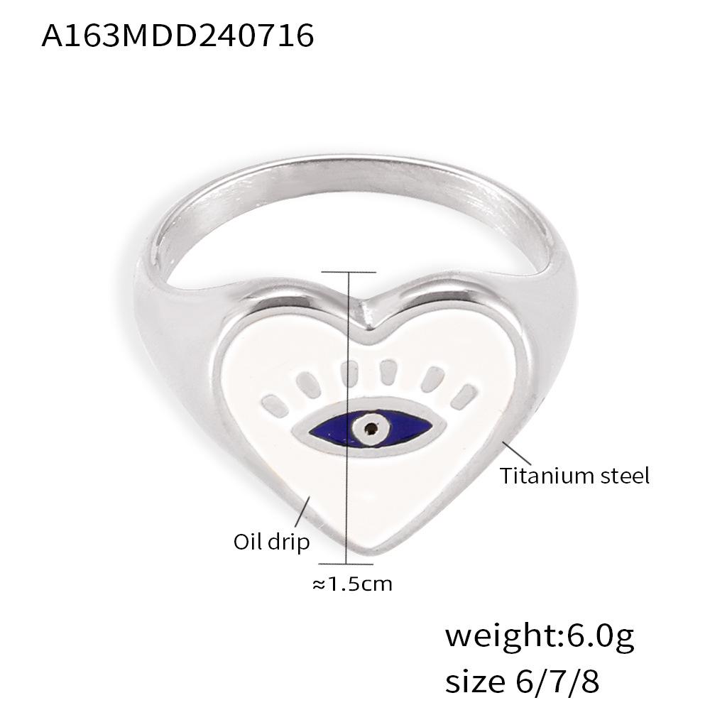 

Кольцо Bohemian Devil S Eye Colored Dripping Love из титановой стали с покрытием из 18-каратного золота, винтажные ювелирные изделия No. 7