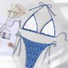 Printed Tie Side Sexy Two Piece Bikini Swimsuit Elegant Fashion For Beach Vacation
