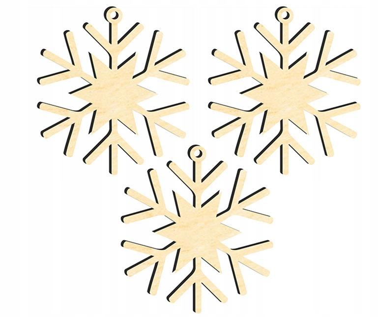 Wooden Christmas Tree Decorations Z42 3 Pcs.