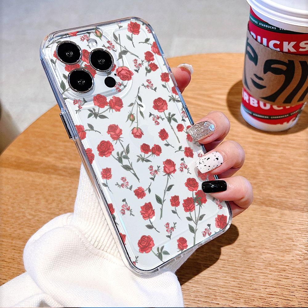 Roses Small Flowers Pattern Phone Case for Xiaomi Redmi Note 15 14 13 12 11 10 9 8 7 Pro Plus Soft Shockproof Protective Cover