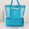 1pc-Outdoor Picnic Beach Bag Large Capacity Transparent Mesh Bag Double-layer Insulated Tote Bag Office Lunch Snacks Picnic Bag
