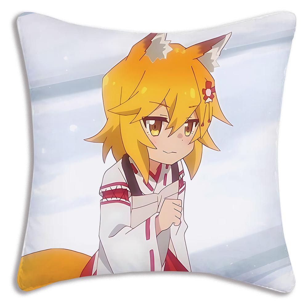 Cute The H-Helpful Fox Senko San Pillow Covers Cartoon Sofa Decorative Home Double-sided Printing Short Plush Cute Cushion Cover