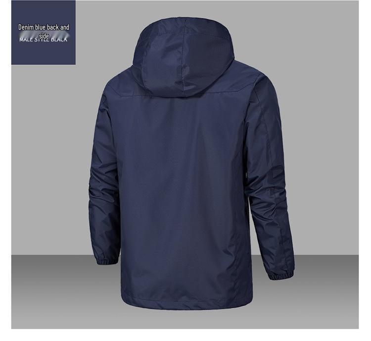 Men's Spring/Autumn Hooded Windbreaker Jacket - Lightweight, Windproof, Waterproof Outdoor Wear