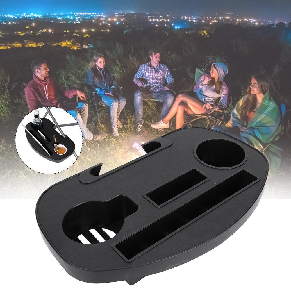 Chair Cup Holder with Mobile Phone Slot Chair Utility Tray Multifunction Universal Chair Side Table Portable for Camping Picnic