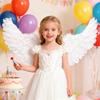 Angel Wings for Kids Girls Feather Angel Wings Costume with Headband Wand Halloween Cosplay Party Dress Up Props
