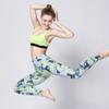 New printed yoga nine-point pants quick-drying outdoor running fitness pants sports tight elastic pants women