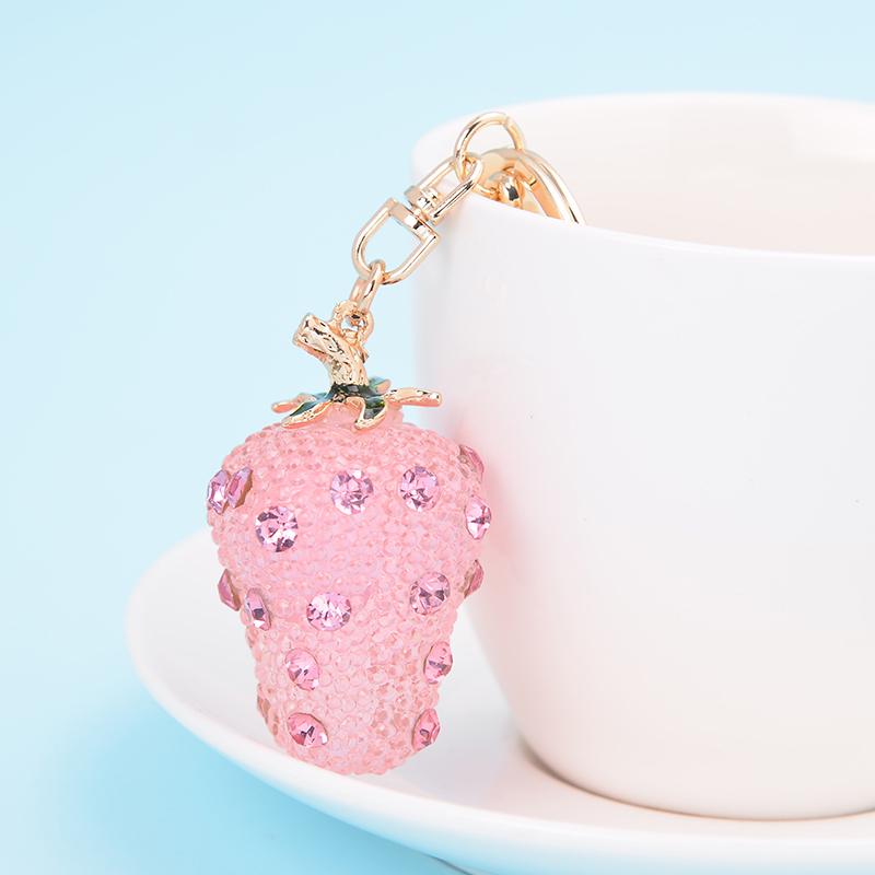 Buy Fashion Accessories Creative Fruit Keychains Cute Resin Strawberry ...