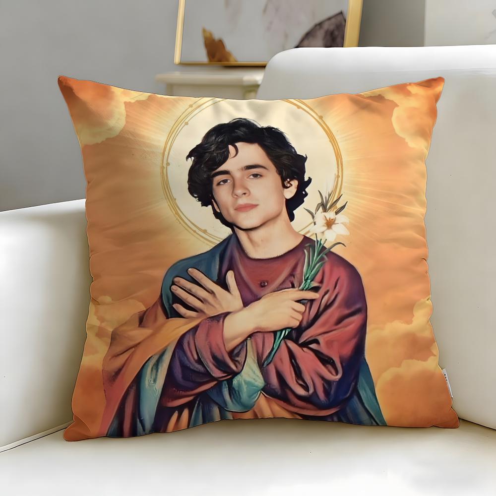 Beliebter Schauspieler Timothee Chalamet Kissenbezug Weich Leicht zu waschen Kissenhülle Vielseitig für Sofa Bett Reisen und Büro
