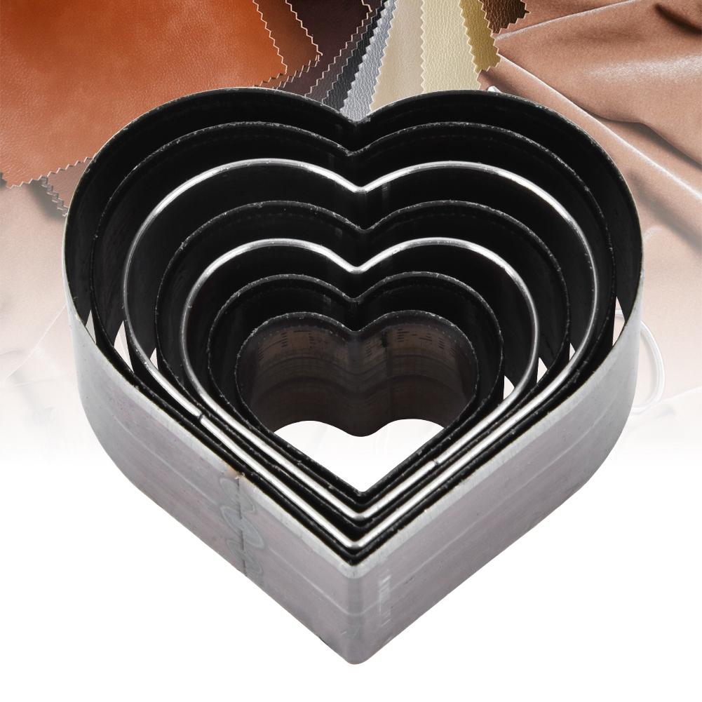 7Pcs 20-50mm Lovely Heart Shaped DIY Leather Craft Cutting Mold Leather Cutting Die