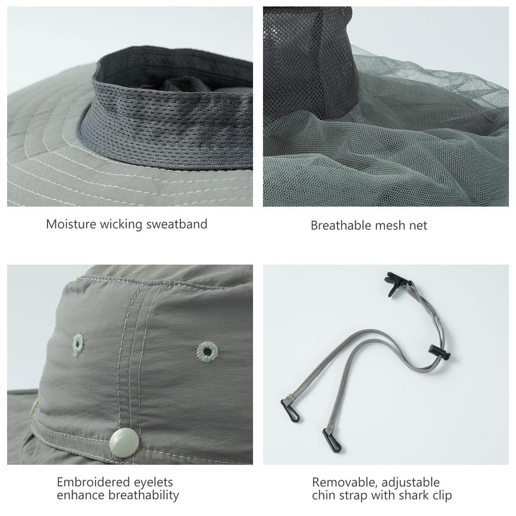 Bassdash Bug Proof Insect Wide Fishing Includes Sunshade Hat with Unisex [Bassdash] Hat, Repellent, Brim, Hat, Cloth, Net,