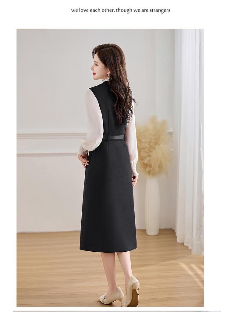 2025 Frühling & Herbst Langarmshirt und Westenkleid Set Z5381