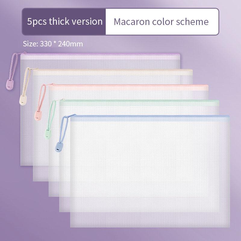 Сетчатые сумки на молнии A4/a5 Пластиковые пакеты на молнии для организации Сетчатые сумки на молнии Водонепроницаемые Прозрачные дорожные сумки Канцелярские товары Документ