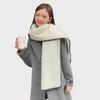 2024 Luxurious Women's Solid Color Wool Scarf with Triangle Needle-Lock Edge