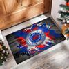Tappeto Morbido per Area Calcio Rangers FC con Motivo Calcio, Antiscivolo, Tappeto per Pavimento Interno, Tappetino Decorazione Sportiva per Camera da Letto
