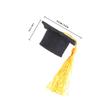 Fashion Creative Mini Doctorial Hat Tassel Cap Red Wine Bottle Decoration Christmas Holiday Table Decoration Mini Doctorial Hat