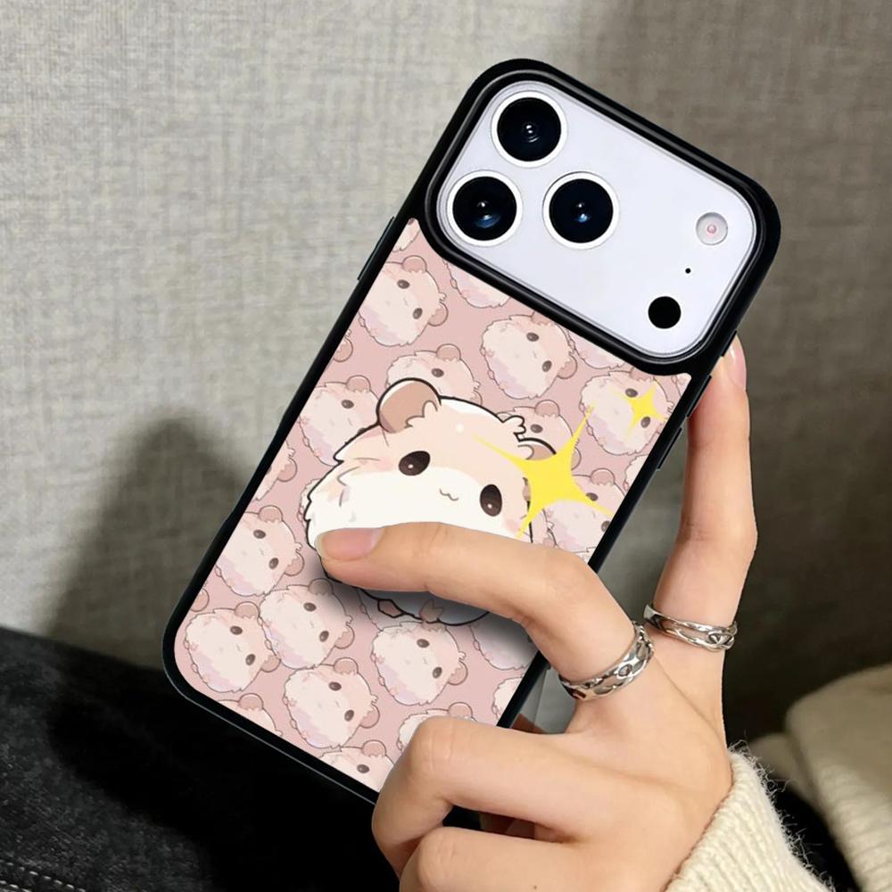 Capa Case for iPhone 17 Air 16 Pro Max 15 Plus 11 13 Mini 14 12 Back Phone Cover Cute Lovely Pet Hamster