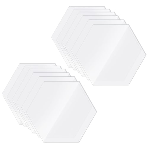 Pacify Hexagonal Acrylic Sheets, 3mm Thick, 24 Sheets, Clear Acrylic Plates with Protective Film, for Crafts, Painting, DIY Decoration, Ornaments, Spe