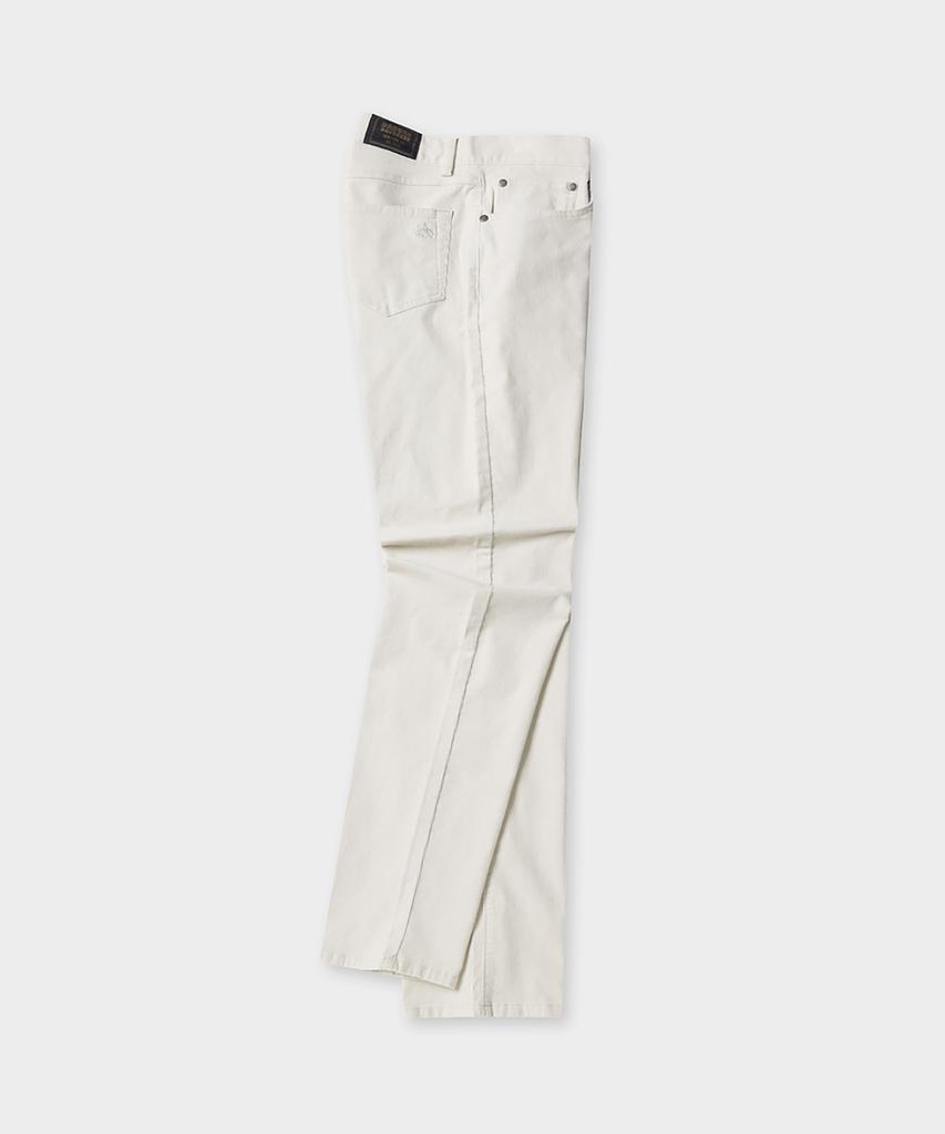 BROOKS BROTHERS Slim Fit 15W Corduroy 5-Pocket Pants (Ivory) (Bbpcmf0703Bew)