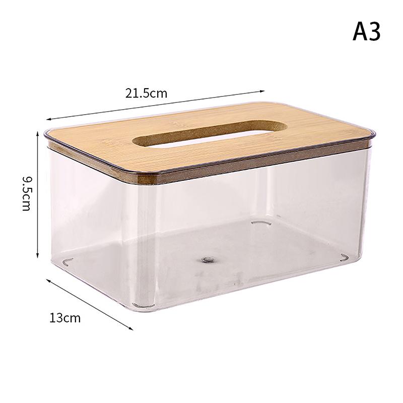 Cutie transparentă șervețel de uz casnic, dreptunghiular transparent, din lemn, modern, creativ, transparent, suport pentru cutie de șervețele