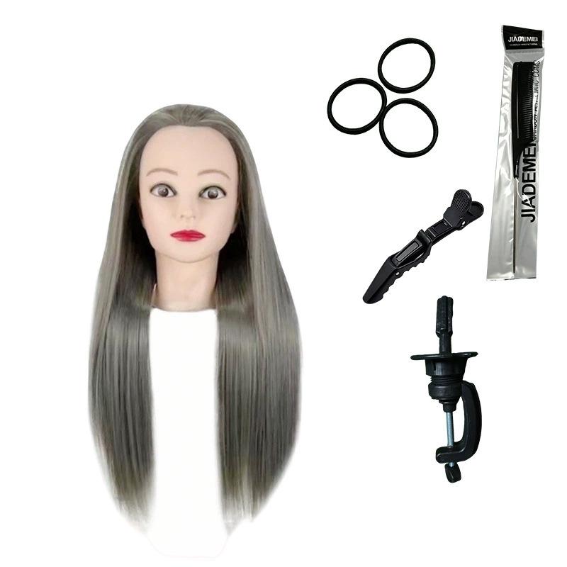 Flecht- und Styling-Mannequinkopf mit gerader Ponyfrisur – Permierbar, Färbbar und Ideal für Friseur- und Schnittübungen