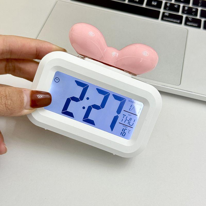 LED Digitaluhr Schleife Temperaturerkennung Wecker Niedliches Geschenk Mit Nachtlicht Mini Schreibtisch