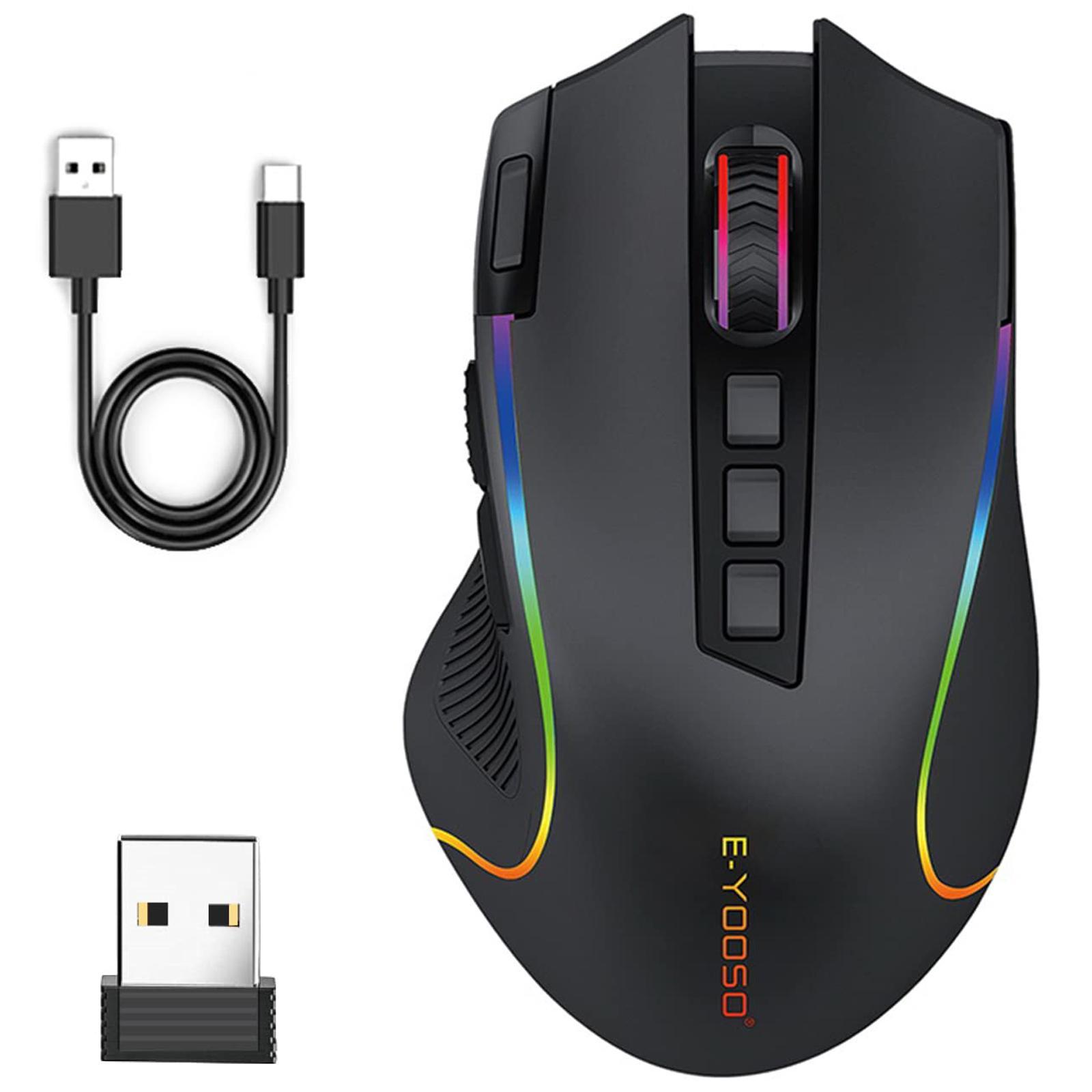 

E-YOOSO X11 USB Wired+2.4G Wireless Gaming Mouse Ergonomic Design for Mac/PC/Laptop A