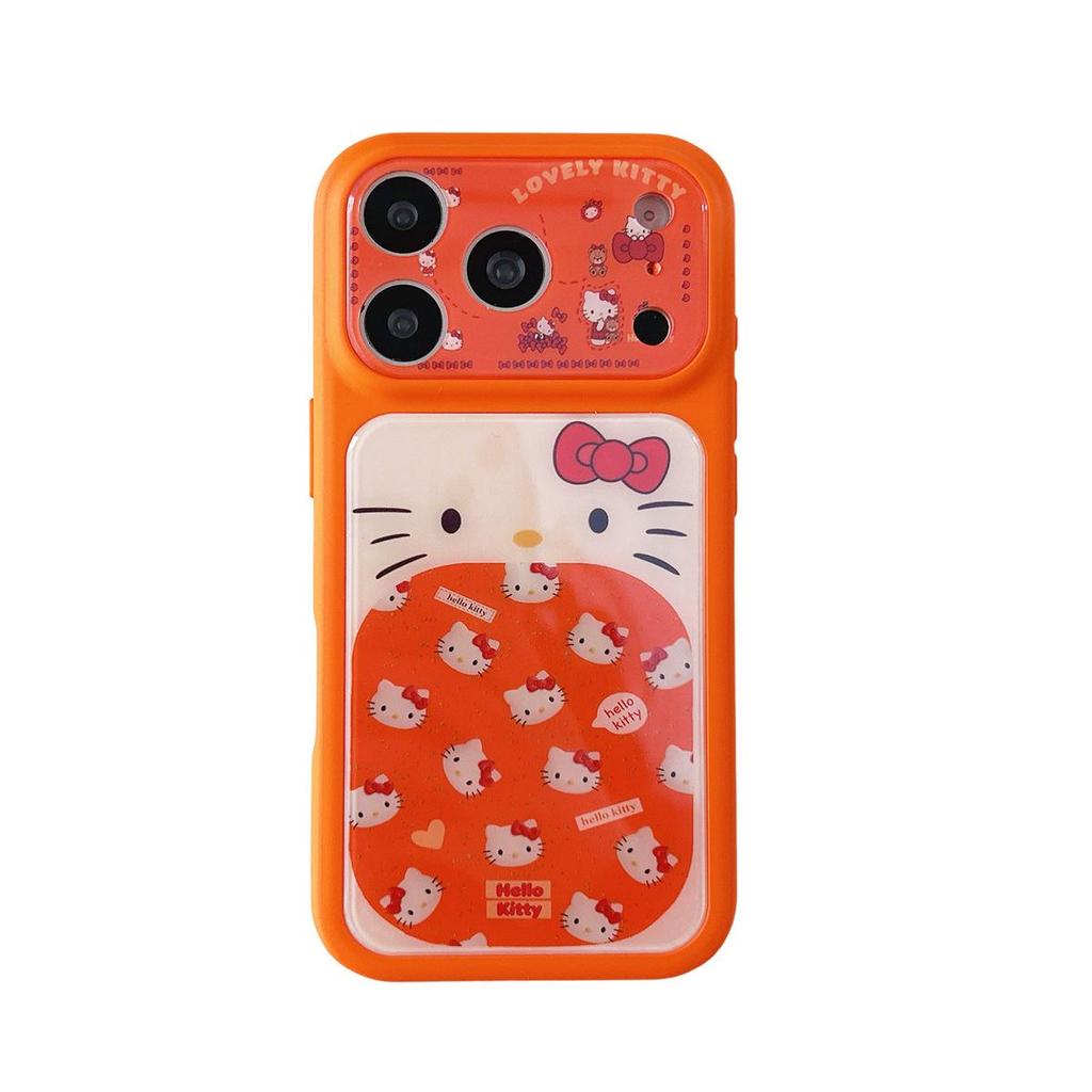 Cartoon Orange Cat iPhone 15 Pro Max Case - Anti-Fall, Big Window Design