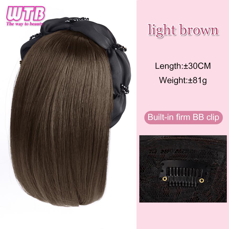 WTB Synthetische Haarband-Pony-Perücke, integrierte Halbperücke für Damen, natürliche unsichtbare Haarband-Perücke