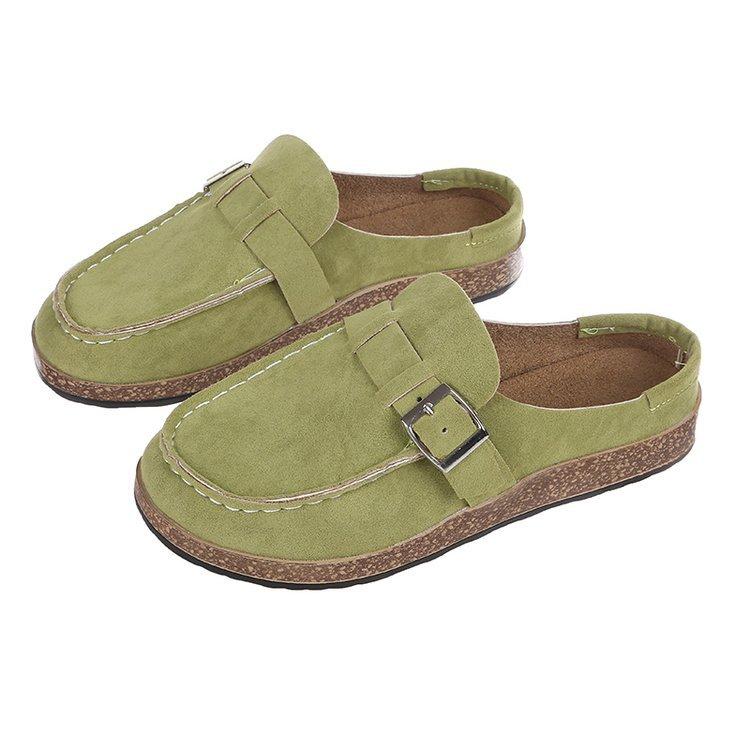 

Летние женские сандалии 2025 года, европейские и американские, верхняя одежда с сумкой на голову, женские повседневные тапочки, импортные сандалии большого размера 35 зелёный