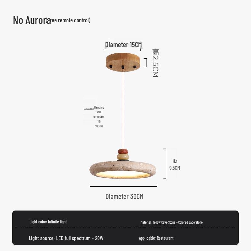 Wabi-Sabi Retro Yellow Travertine Chandelier, 2024 New Design for Dining Room or Bar Counter