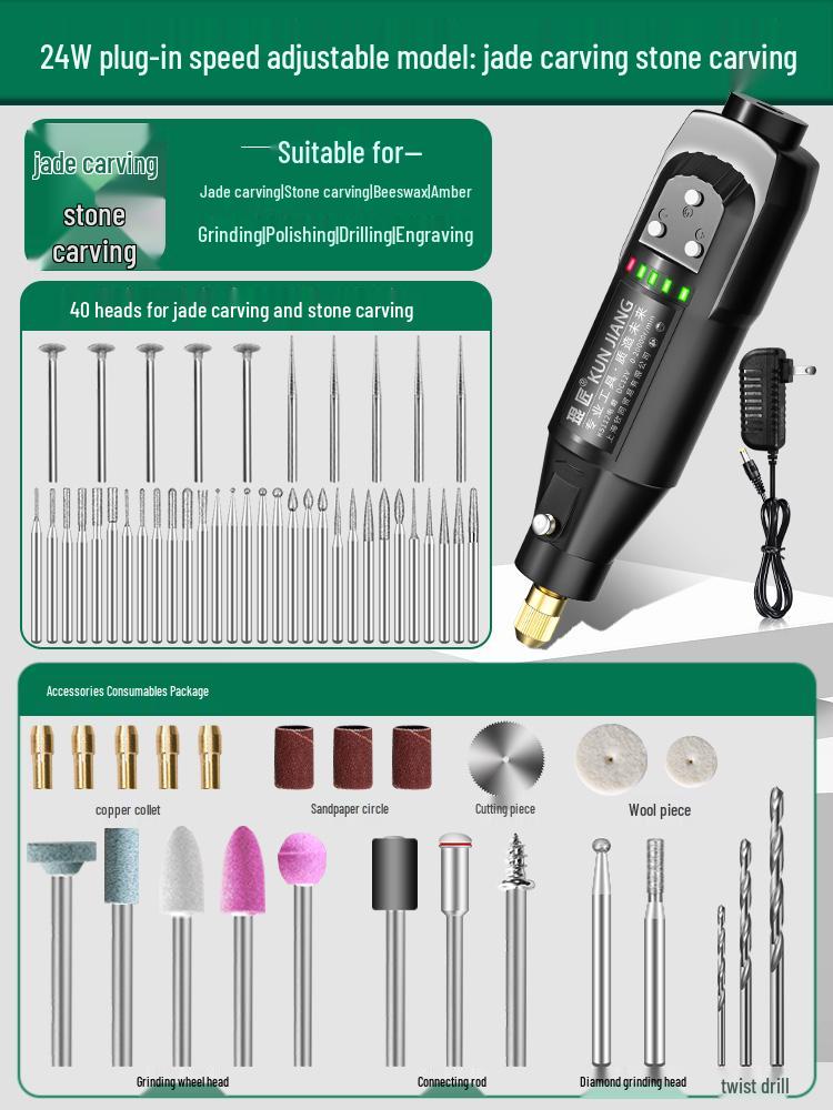 Rechargeable High-Power Handheld Electric Grinder for Carving, Cutting, and Woodworking.