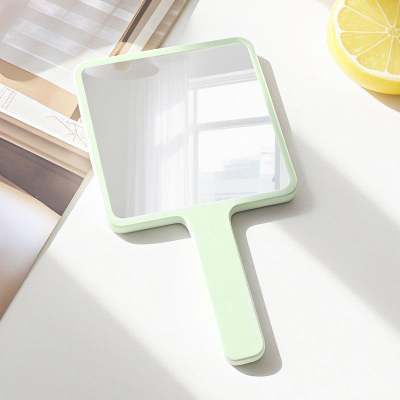 Compact Square Makeup Mirror with Printed Logo - HD Handheld Mini Mirror with Handle 7.5x13.5 cm Small Square