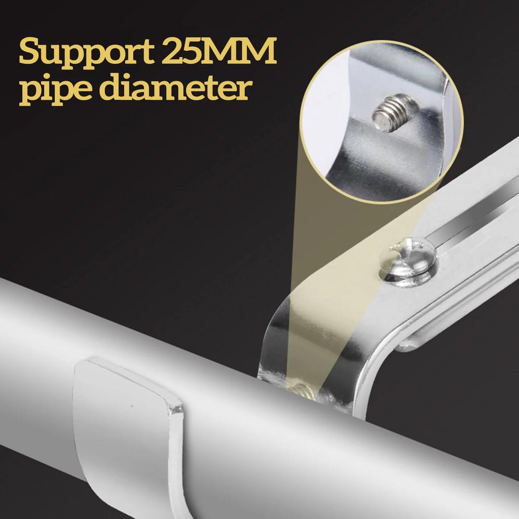 2 Stück Eisen Universal Gardinenstangenhalterung Verstellbare Länge 8,8-11,5cm Römische Stange für Heim Möbel Zubehör