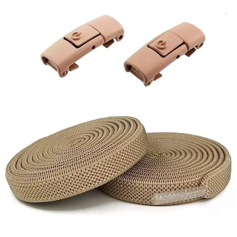 2 stuks zonder strikken elastische veters geen strik schoenen veters druk slot schoenveters sneaker kinderen volwassenen 8MM verbrede platte schoenveters voor schoenen