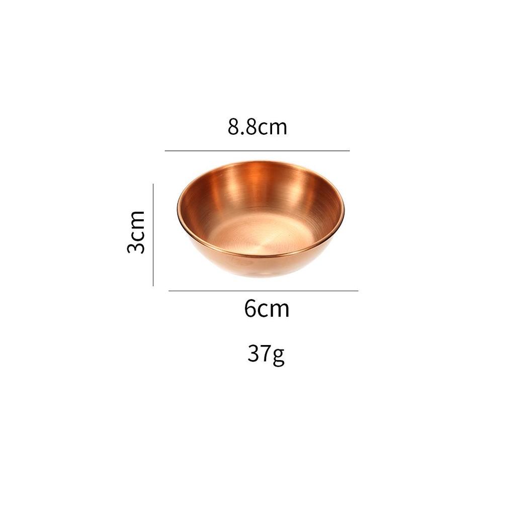 Gold Stainless Steel Appetizer & Condiment Dishes - Small Sauce & Seasoning Dish Set