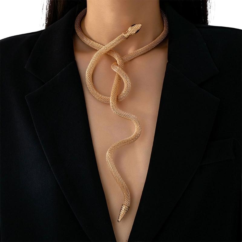Alloy Retro Snake Necklace Multifunctional Wear as Chokers Bracelet Armband Comfortable Skin Friendly Designs