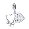 Bracciale Everlove in Argento Sterling s925 con Smalto Colorato a Forma di Zampa con Perline di Gatto e Cane