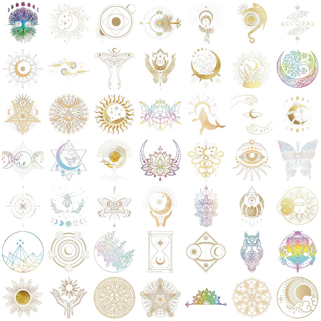 50 Transparent Golden Star Sticker Bag Waterproof Transparent PET Hand Account Decorative Guitar Notebook