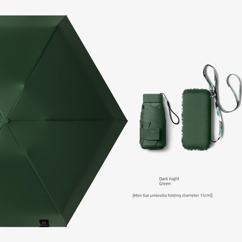 Parasol Small and Convenient Sun Umbrella Sun Protection UV Protection Sun Shade Mini Ultra Light Five-Fold Umbrella Thickened Umbrella