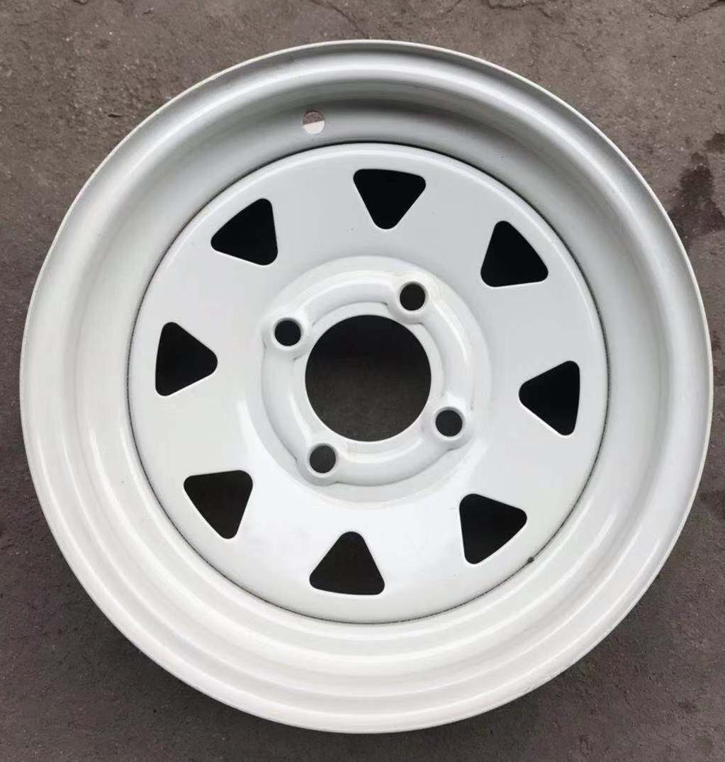 

Steel Rim Wheel Hub 12-16 Inch with Powder Coating, Electroplating, and Galvanizing Options.