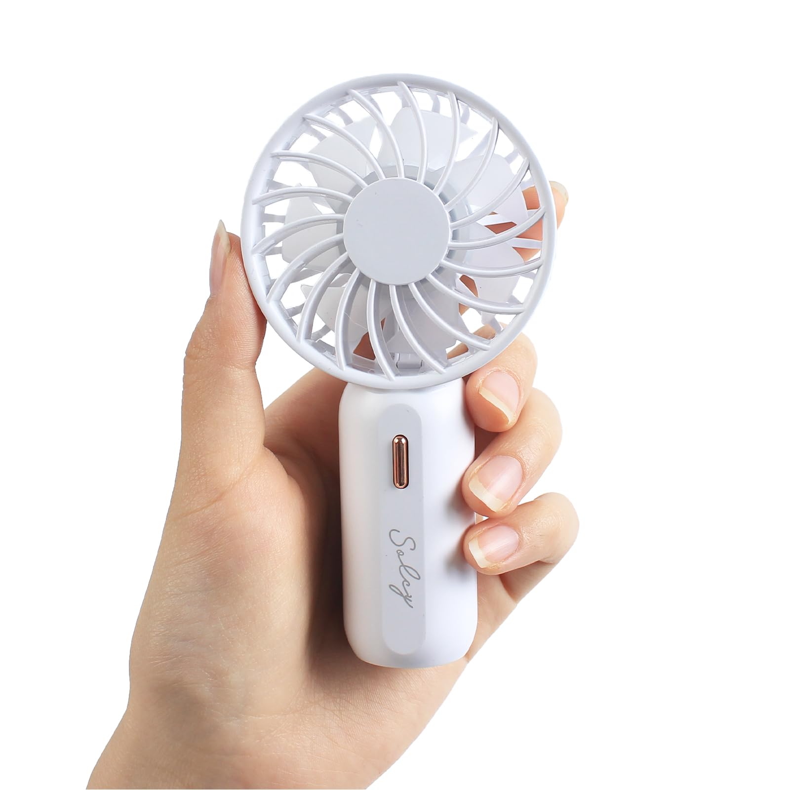 

Solcy Handy Mini Portable Fan with 3 Adjustable Airflow High Fast 7 Quiet Includes Neck Perfect for Outdoor and Watching White Fan, Fan, Settings, білий