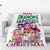 K Pop Demon Hunter Blanket Huntrix Kpop Custom Blanket Kpop Demon Hunters Christmas Gift for Kids Family Christmas Decoration