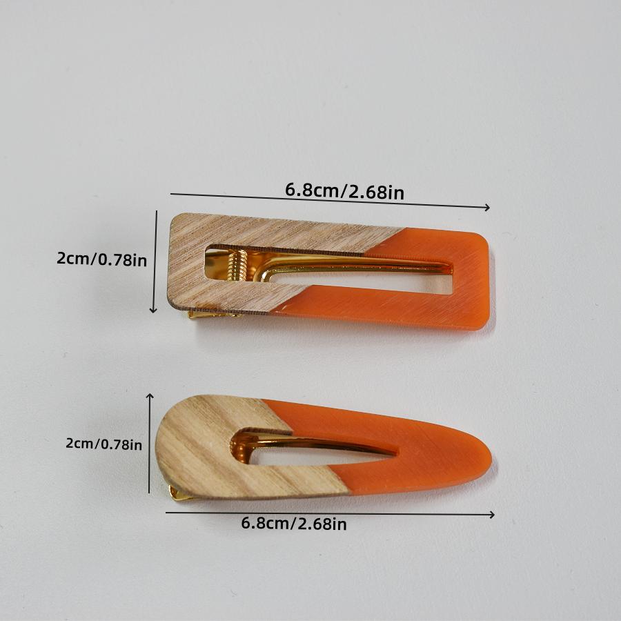 2-piece Women's Color Matching Hollow-out Hairpin Cute Personality Side with Duck Beak Clip Liu Seaside Clip Women's Gift Hairpi