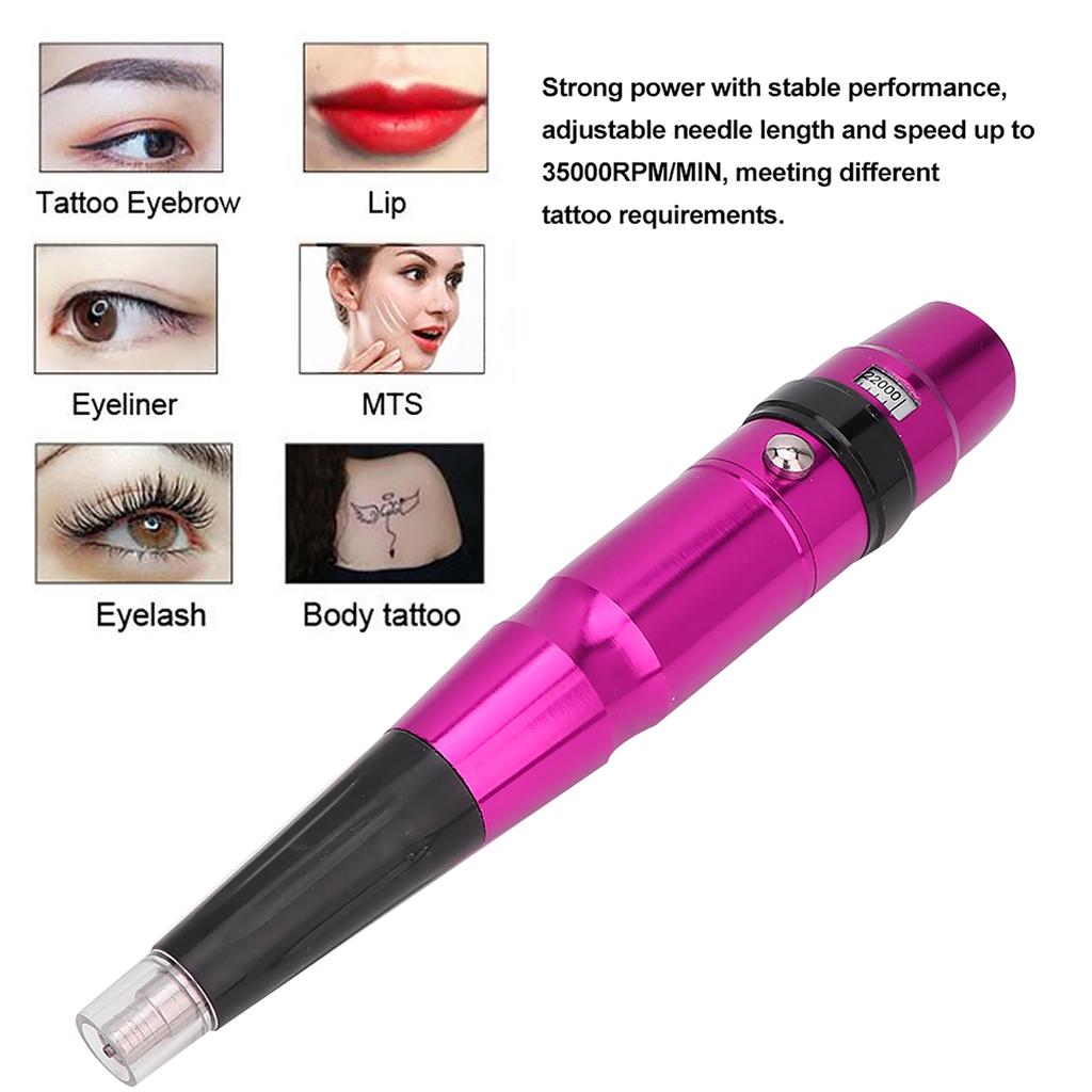 Elektrische Permanent Make-Up Stift Augenbrauen Lip Eyeliner Tattoo Maschine  (Rose Rot)
