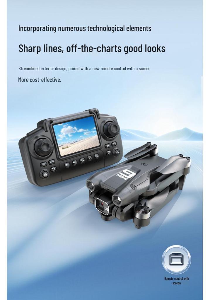 New K9 Foldable Drone: HD Aerial Photography, Optical Flow Positioning, Remote Control with Screen, Long Battery Life.