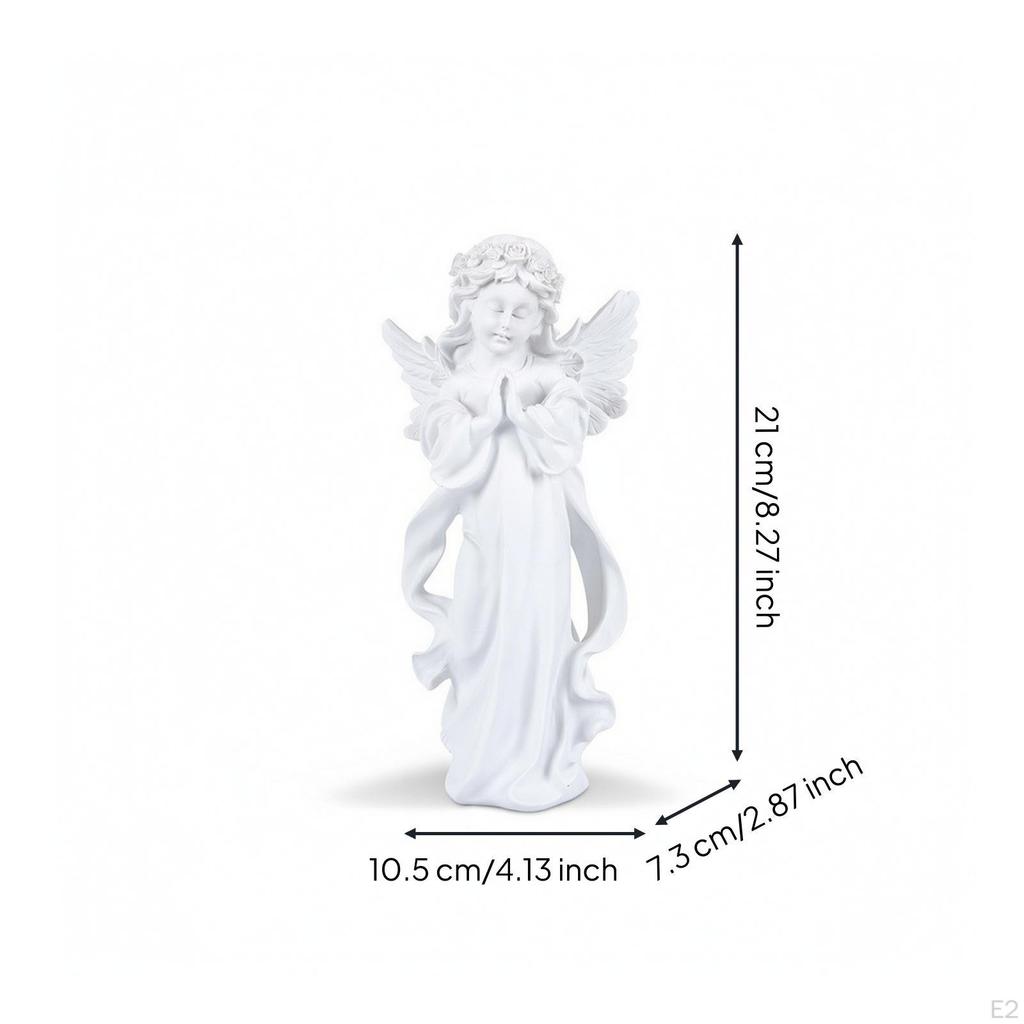 White Angel Figurine Tabletop Sculpture Small Decor Spiritual for Table