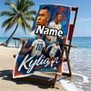 Personalisierbares Strandtuch mit Kylian Mbappe Aufdruck und individuellem Namen, für Reise Camping Strandparty Heimdekoration, Geburtstagsgeschenk für Familie & Freunde